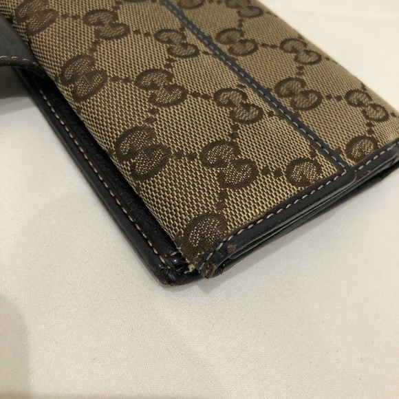 Gucci Brown GG Canvas Long Wallet Sku#84128 (gently used, pocket dirty) - Picture 13 of 15